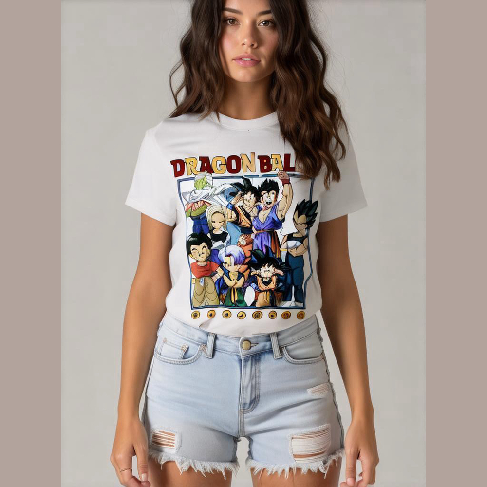 Dragon Ball Z T-Shirt Womens S White Graphic Goku Chararacters Anime Manga Fan
